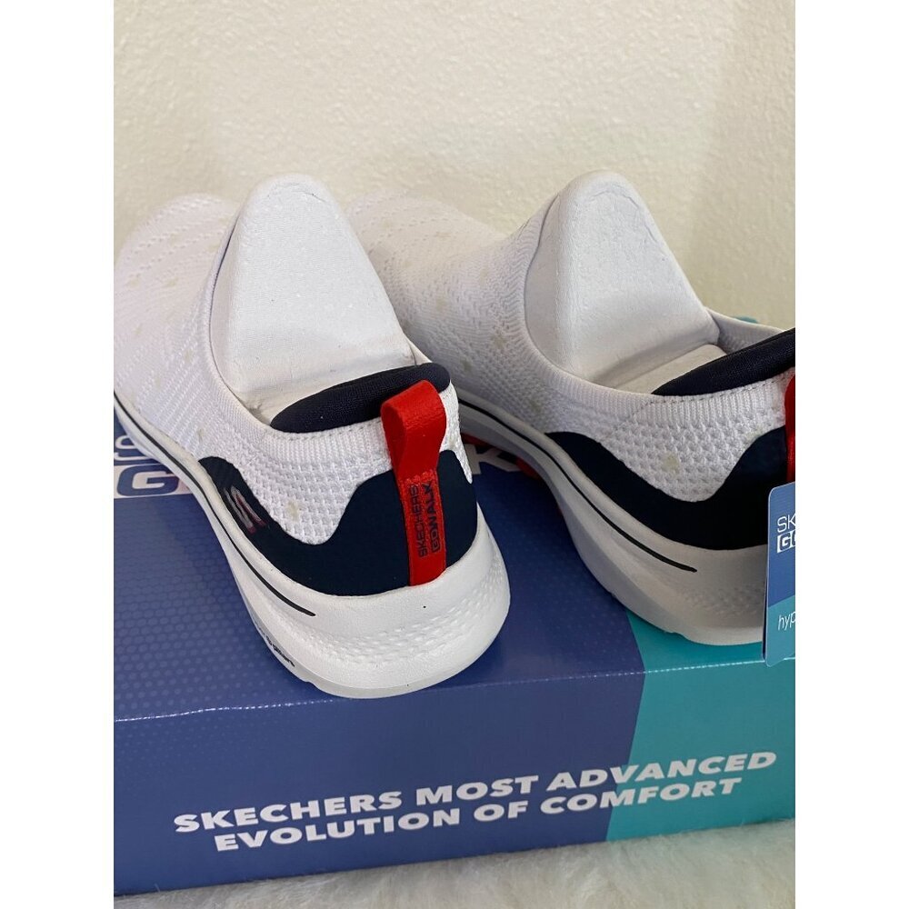 Skechers Women's GO Walk 7 Darcie Athletic Shoes 8.5 White Navy Red Comfort - Picture 4 of 8